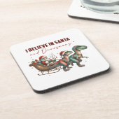 Ik geloof in Santa en Dinosauriërs Bier Onderzetter (Linkerzijde)