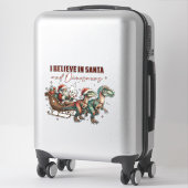 Ik geloof in Santa en Dinosauriërs Sticker (Koffer)