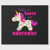 Ik geloof in Santa en unicorns Cadeaupapier (Vlak)
