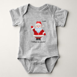 Ik geloof in Santa. Funny Santa Claus Kerstmis Romper