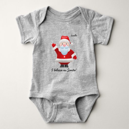 Ik geloof in Santa. Funny Santa Claus Kerstmis Romper (Voorkant)