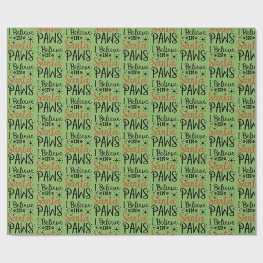 Ik geloof in Santa Paws Cadeaupapier (Vlak)