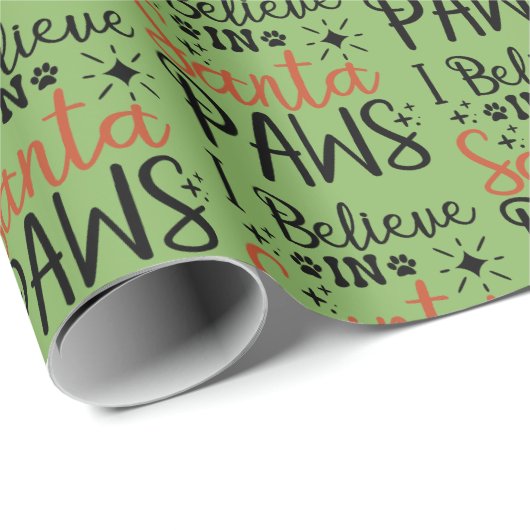 Ik geloof in Santa Paws Cadeaupapier (Rol Hoek)