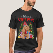 Ik geloof in Santa Paws Cute Cocker Spaniel Chri T-shirt (Voorkant)