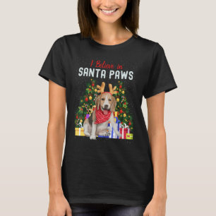 Ik geloof in Santa Paws Cute Kerstbeagle Pu T-shirt