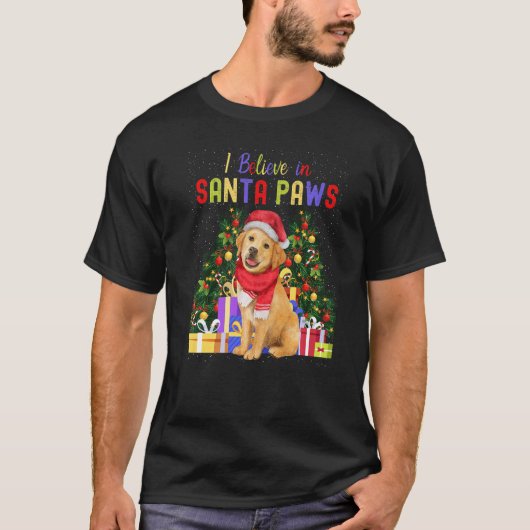 Ik geloof in Santa Paws Cute Kerstlabrador P T-shirt (Voorkant)