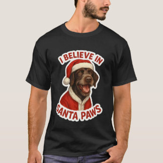 Ik geloof in Santa Paws Duitse Wirehaired Pointer T-shirt