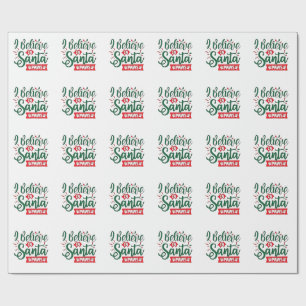 Ik geloof in Santa Paws Funny Kerstmis Hondenliefh Cadeaupapier