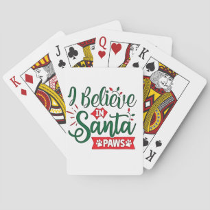 Ik geloof in Santa Paws Funny Kerstmis Hondenliefh Pokerkaarten