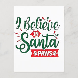 Ik geloof in Santa Paws Grappige Kerst Hondenliefh Uitnodiging Briefkaart