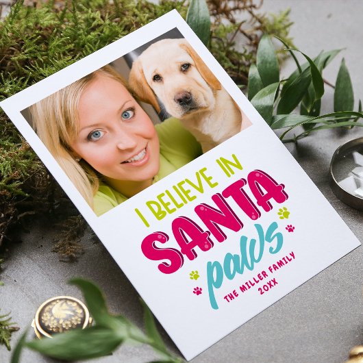Ik geloof in Santa Paws Huisdieren Honden Kerstfot