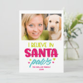 Ik geloof in Santa Paws Huisdieren Honden Kerstfot (Staand voorkant)