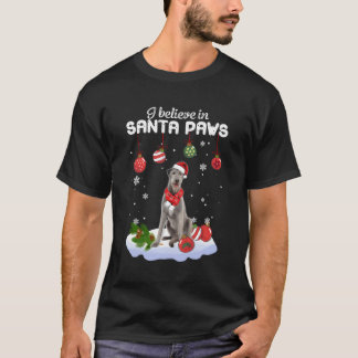 Ik geloof in Santa Paws Ierse Wolfshond Gift T-shirt