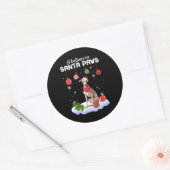Ik geloof in Santa Paws Italiaans Greyhound Gift Ronde Sticker (Envelop)