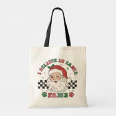 Ik geloof in Santa Paws Retro Christmas Hondenlief Tote Bag (Achterkant)