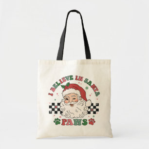Ik geloof in Santa Paws Retro Christmas Hondenlief Tote Bag