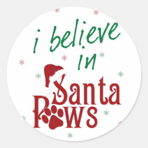 Ik geloof in Santa Paws Ronde Sticker