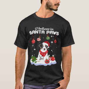 Ik geloof in Santa poten Jack Russell Terrier Cade T-shirt