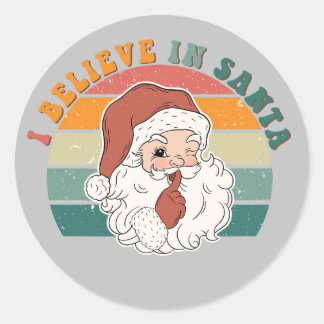 Ik geloof in Santa Retro Stickers