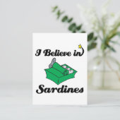 ik geloof in sardines briefkaart (Staand voorkant)