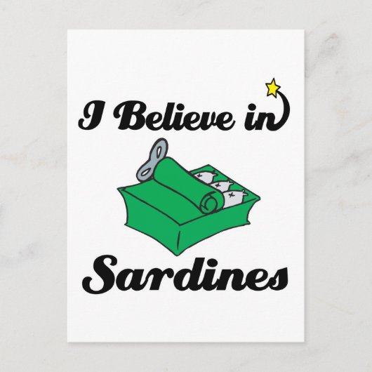 ik geloof in sardines briefkaart (Voorkant)