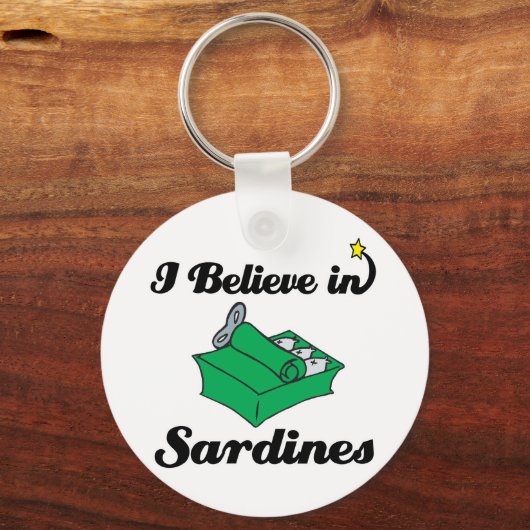 ik geloof in sardines sleutelhanger (Voorkant)