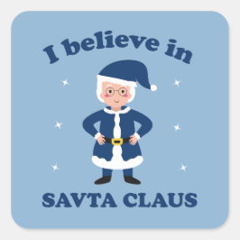 Ik geloof in Savta Claus - Cute Chanukah Vierkante Sticker
