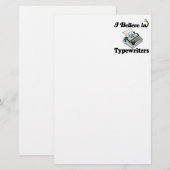ik geloof in schrijfmachines briefpapier (Voorkant / Achterkant)