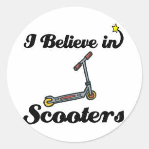 ik geloof in scooters ronde sticker