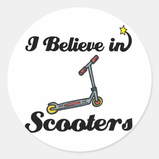 ik geloof in scooters ronde sticker (Voorkant)