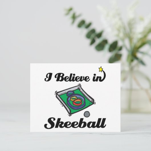 ik geloof in skeeball briefkaart (Staand voorkant)