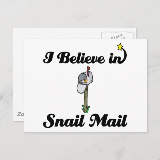 ik geloof in slakkenpost briefkaart (Voorkant / Achterkant)