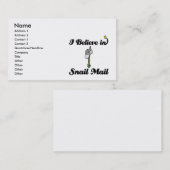 ik geloof in slakkenpost visitekaartje (Voorkant / Achterkant)