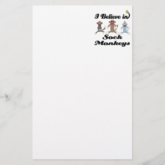 ik geloof in sock - apen briefpapier (Voorkant)