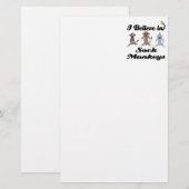 ik geloof in sock - apen briefpapier (Voorkant / Achterkant)