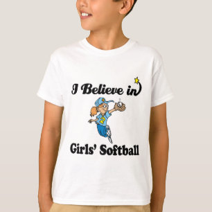 ik geloof in softbal voor meisjes t-shirt