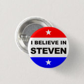 Ik geloof in Steven Ronde Button 3,2 Cm (Voorkant /achterkant)