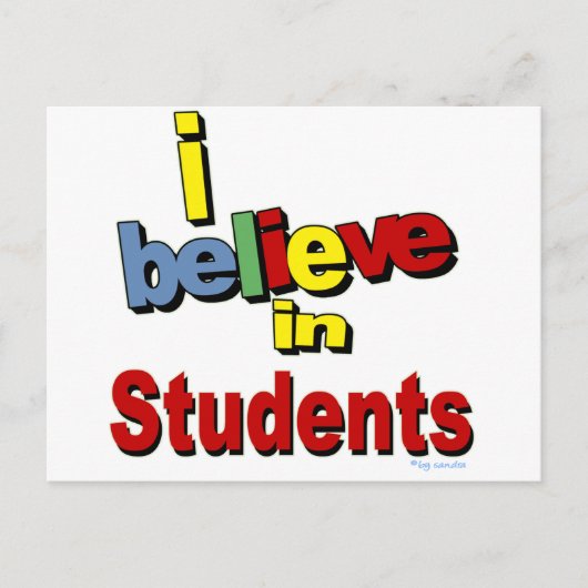 Ik geloof in studenten briefkaart (Voorkant)