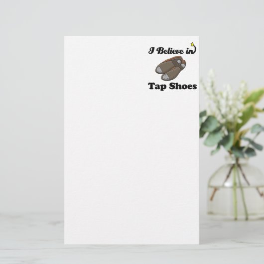 ik geloof in tapschoenen briefpapier (Staand voorkant)