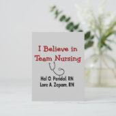 Ik geloof in TEAM Nursing-Hilarious Nurse Gifts Briefkaart (Staand voorkant)