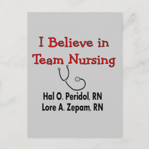 Ik geloof in TEAM Nursing-Hilarious Nurse Gifts Briefkaart