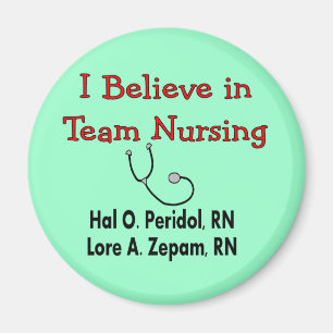 Ik geloof in TEAM Nursing-Hilarious Nurse Gifts Magneet