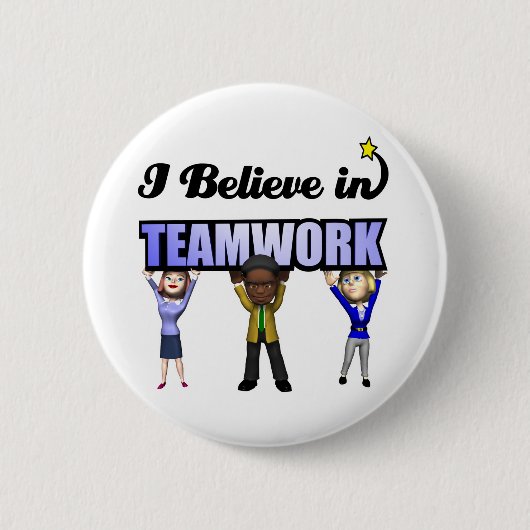 ik geloof in teamwork ronde button 5,7 cm (Voorkant)