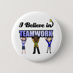 ik geloof in teamwork ronde button 5,7 cm