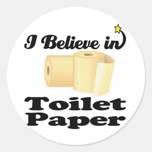 ik geloof in toiletpapier ronde sticker (Voorkant)