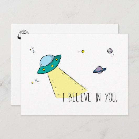 "ik geloof in u" Briefkaart (Kunst door Em (Voorkant / Achterkant)