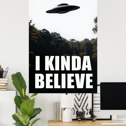 Ik geloof in UFO-Poster - Alien Wall Art Poster (Thuiskantoor)