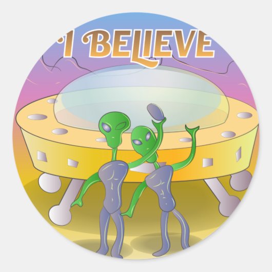 Ik geloof in UFO-Sticker Ronde Sticker (Voorkant)