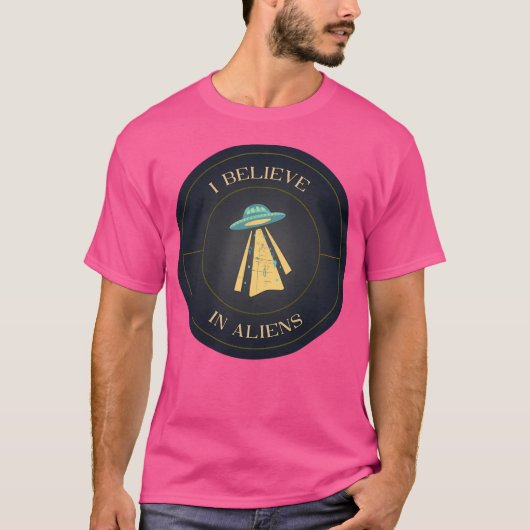 Ik geloof in UFO vliegende schotels T-shirt (Voorkant)