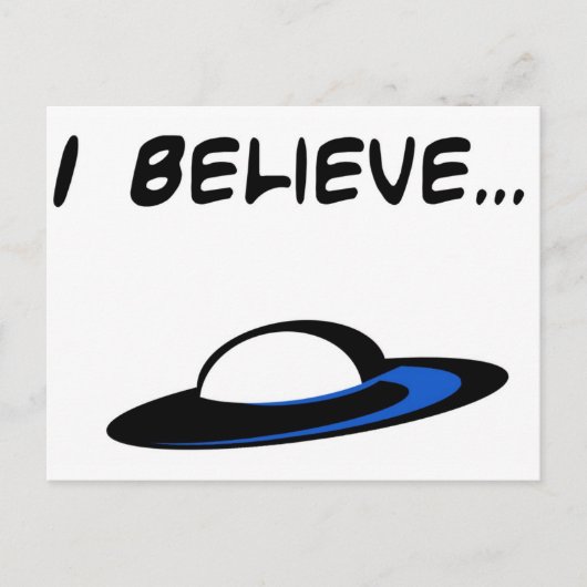 Ik geloof in UFO's Briefkaart (Voorkant)